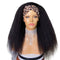 Headband Wig Kinky Straight Human Hair Scarf Wig No GLUE Easy Wear