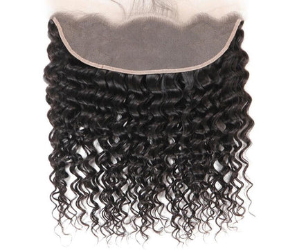 10A Grade 3/4 Deep Wave Human Hair bundles with 4x4 Closures & 13x4 Fr