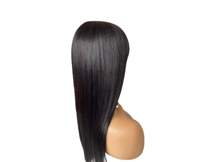 Straight Human Hair Wigs With Bangs Full Machine Made Brazilian Human