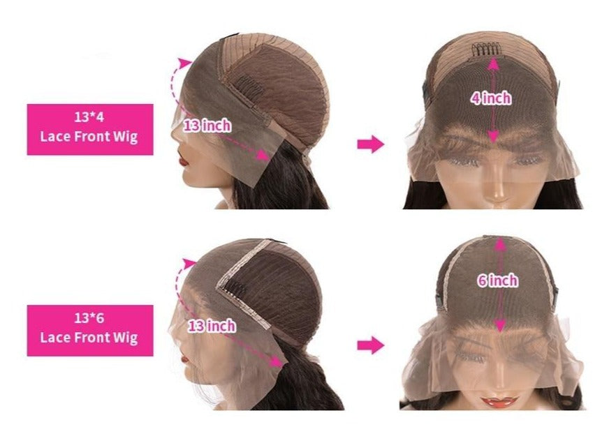 13x4 HD Transparent Lace Frontal Body Wave Human Hair Wigs 200% Densit