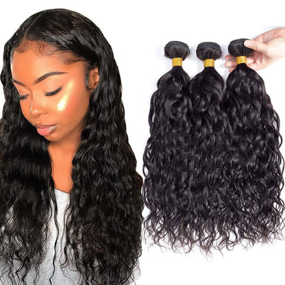 BeuMAX 10A Grade 3/4 Bundles Water Wave Peruvian Human Hair Extensions