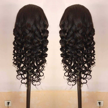 180% Density Full 4x4 Transparent Lace Front Loose Wave Human Hair Wig