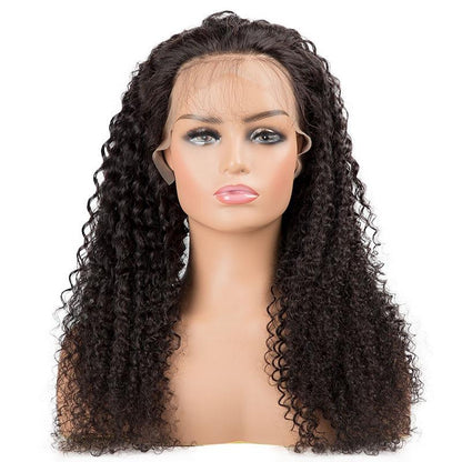 13x4 HD Transparent Lace Frontal Kinky Curly Human Hair Wigs 200% Dens