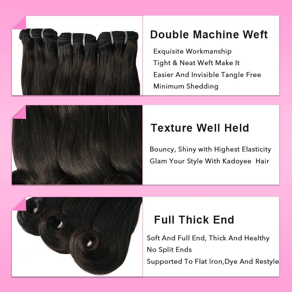 10A Grade 3/4 Straight Curve Fumi Human Hair bundles with 4x4 Closures