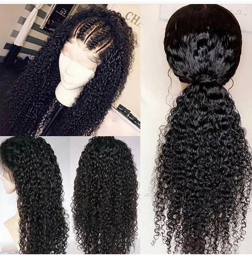 13x4 HD Transparent Lace Front Jerry Curl Human Hair Wigs 200% Density