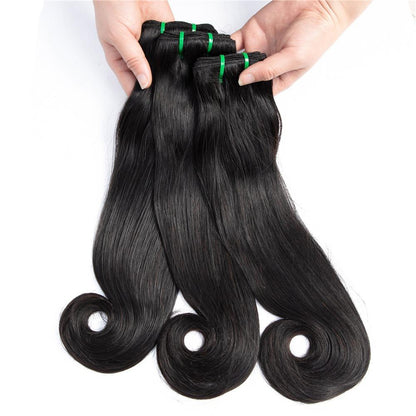 10A Grade 3/4 Straight Curve Fumi Human Hair bundles with 4x4 Closures