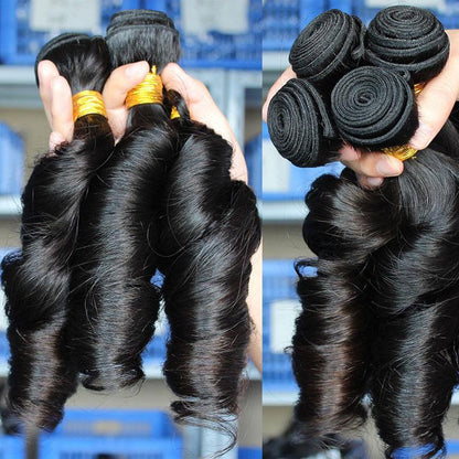 10A Grade 3/4 Romance Curl Fumi Human Hair bundles with 4x4 Closures &